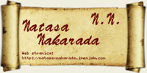 Nataša Nakarada vizit kartica